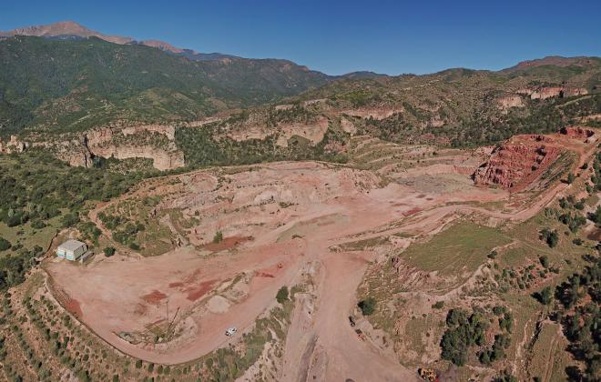 An aerial panorama of the Snyder quarry.